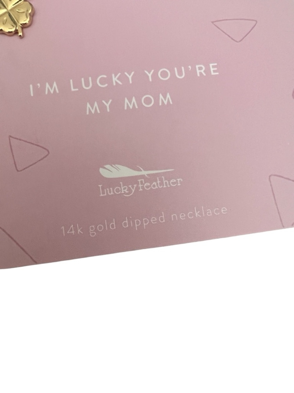 Tiny Gold Clover “I’m lucky you’re my mom” Necklace - Picture 4 of 6